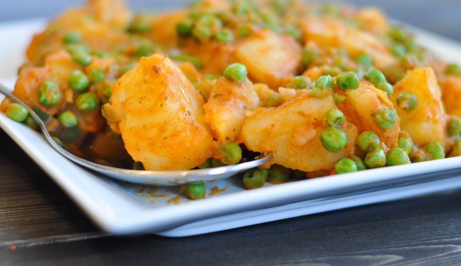 Curried Potatoes and Peas