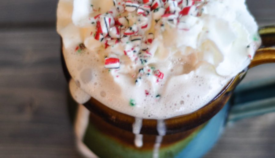 Boozy Candy Cane Hot Chocolate