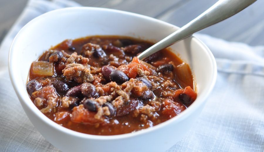 Curried Chili with Sweet Mango Chutney