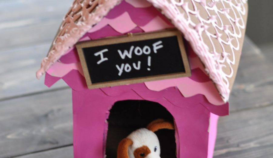 I Woof You: A Dog House Card-Holder for Valentine’s Day