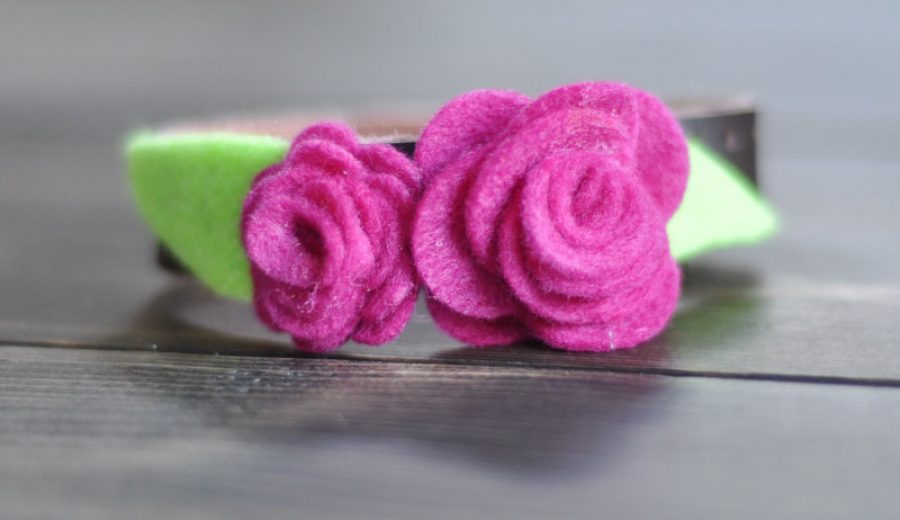 Felt Rose Corsage Cuff