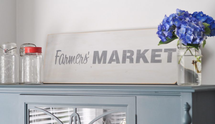 This Way to the Farmers’ Market: A Sign with Old Sign Stencils