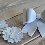 Leather Hair Accessories: Sea Glass Flowers and Bow Barrettes