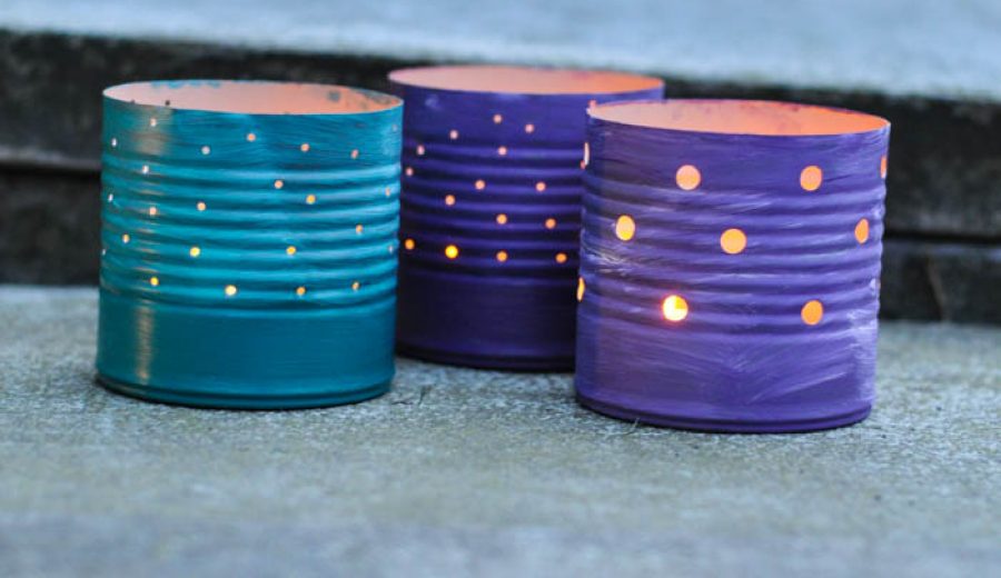 Recycling Bin Chic: Tin Can Luminaries