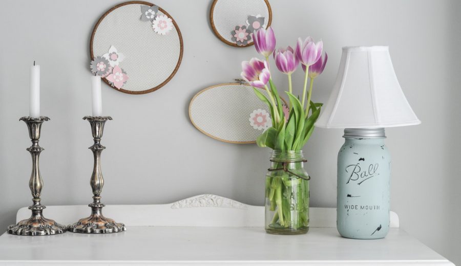 Shabby Chic Mason Jar Lamp