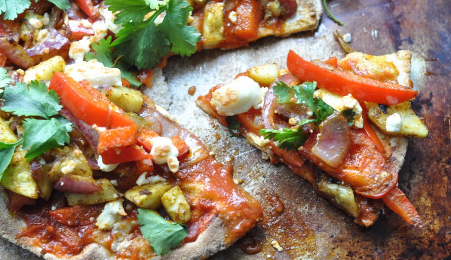 Curried Vegetable Flatbread Pizza