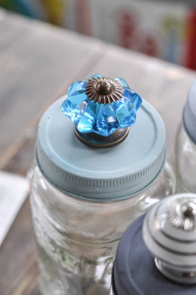 Mason Jar Storage with Decorative Knobs Suburble