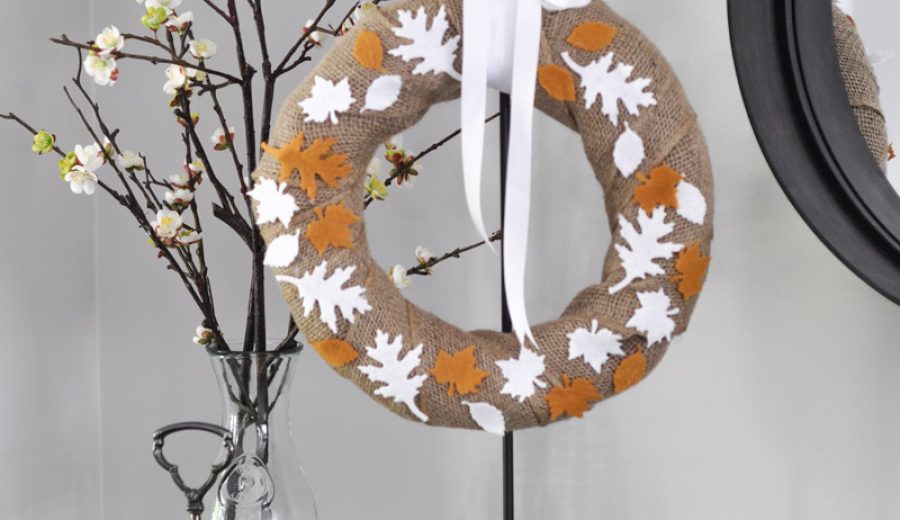 Felt Leaf Autumn Wreath