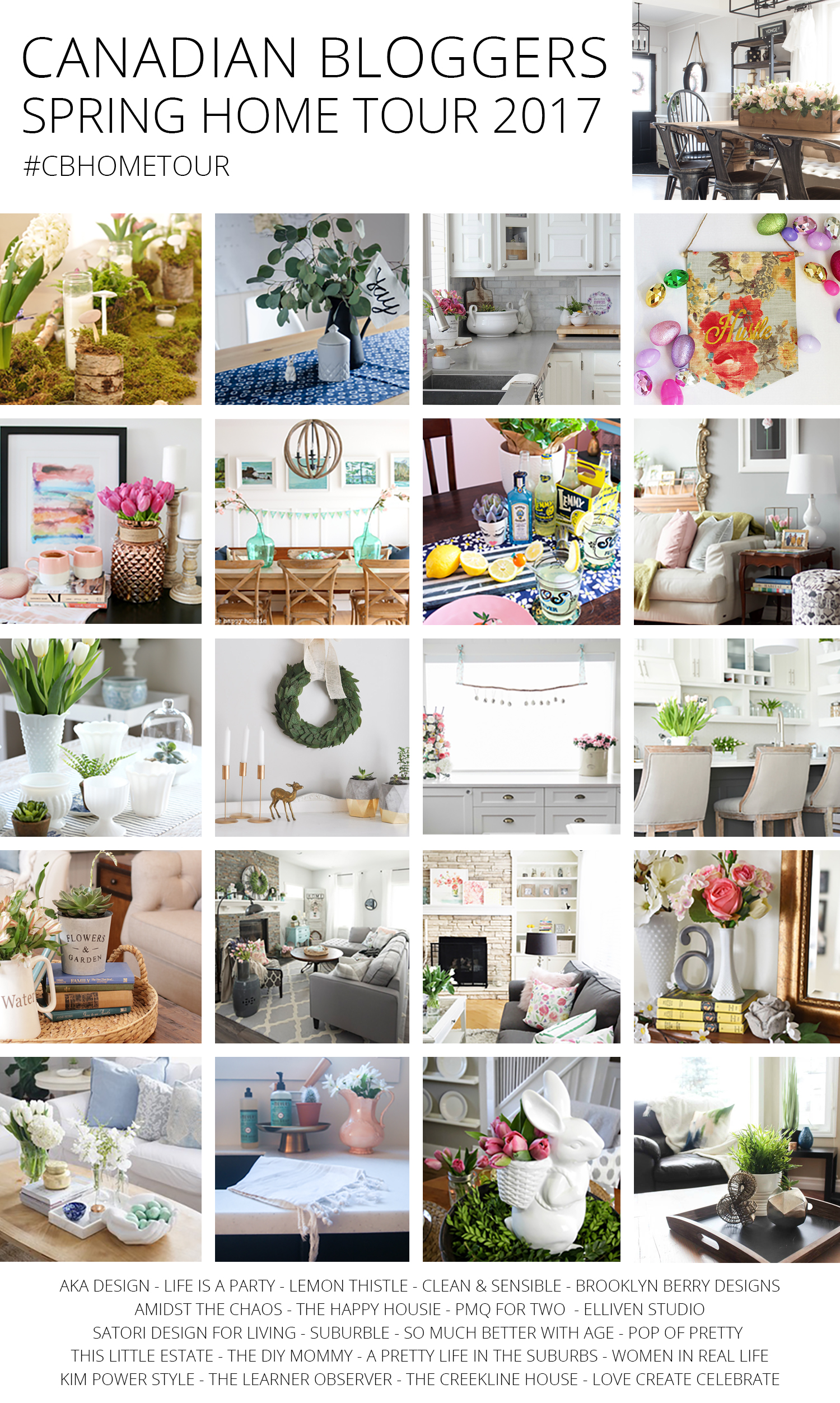 Canadian Bloggers Spring Home Tour Collage 2017