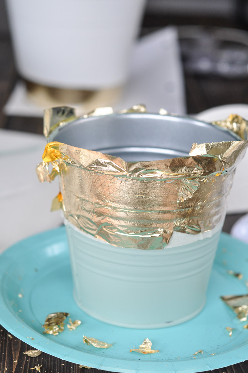 DIY Gold Leaf Planters For Spring-10