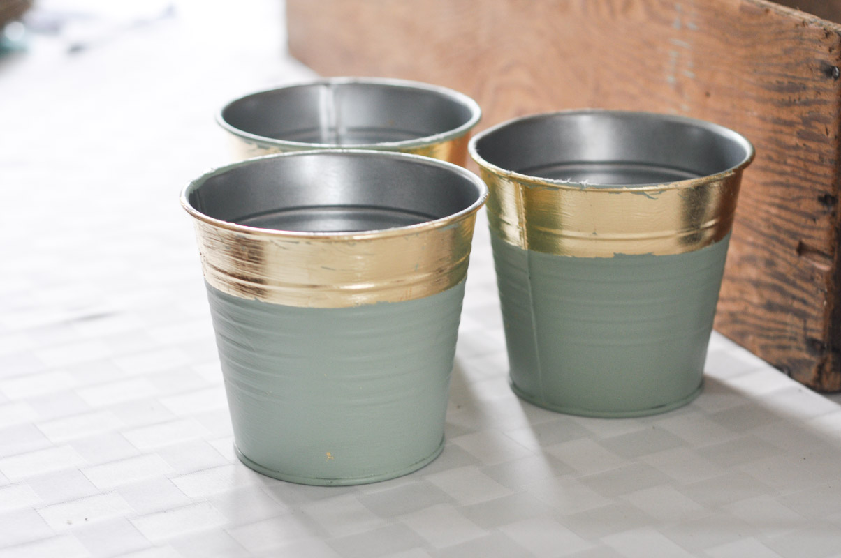 DIY Gold Leaf Planters For Spring-13