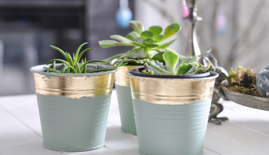 Gold Leaf Flower Pots