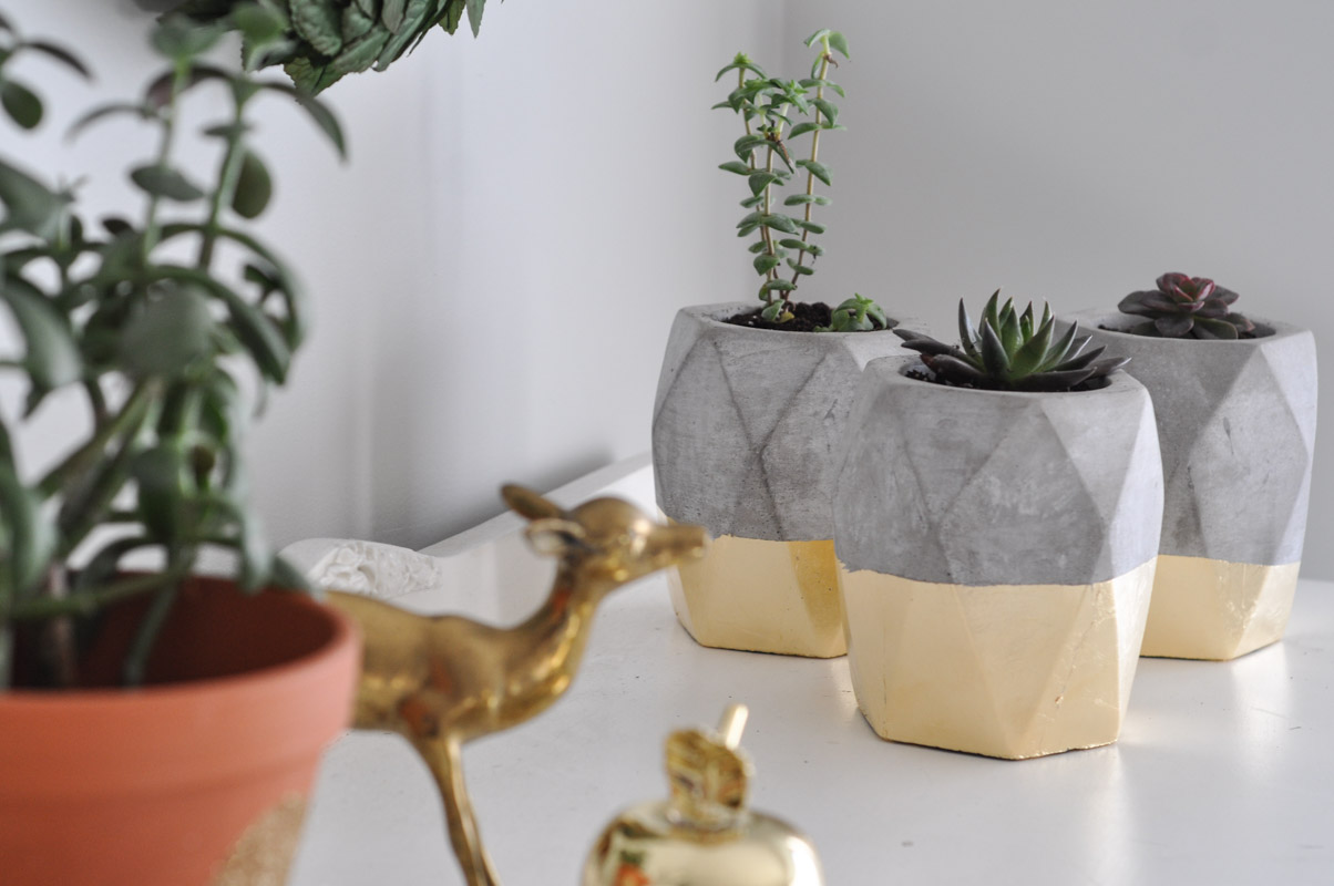 Gold Dipped Geometric Planters-12