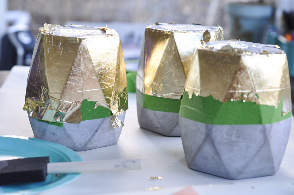 Gold Dipped Geometric Planters-5