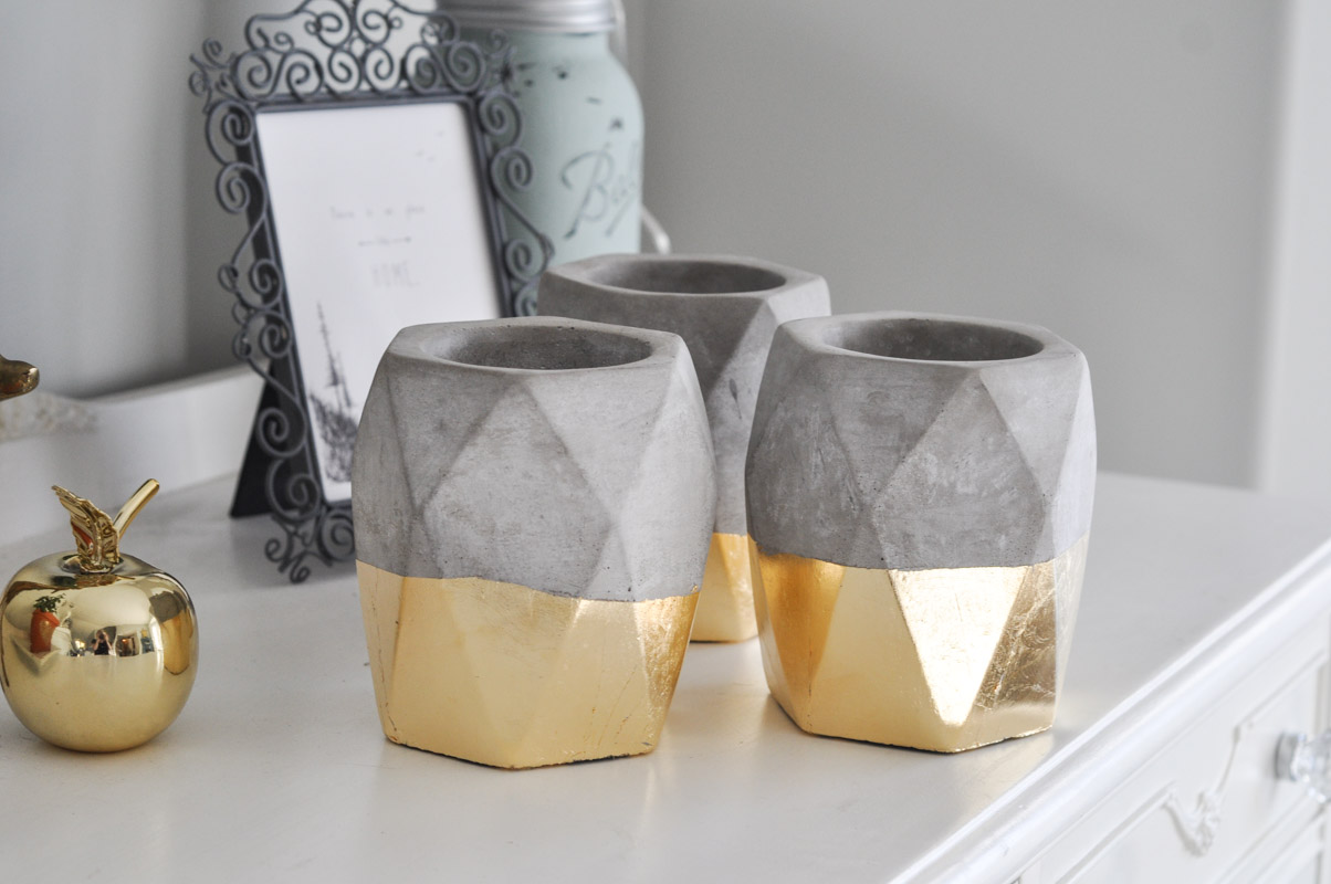 Gold Dipped Geometric Planters-7