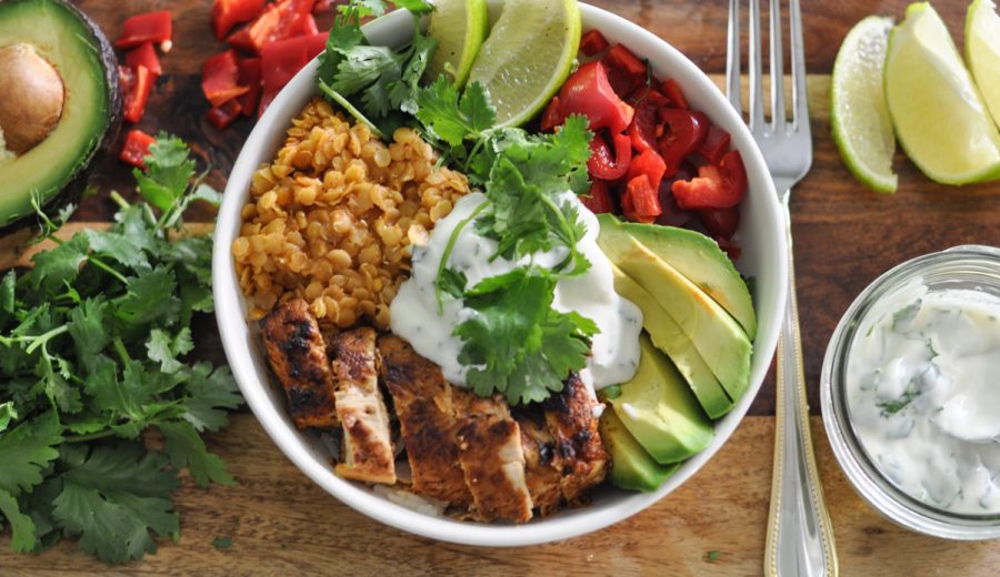 Chili Lime Buddha Bowl with Turkey and Lentils