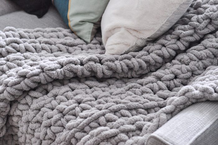 Crocheted Chunky Throw Blanket - Suburble How To Fix A Crochet Blanket That Is Too Big