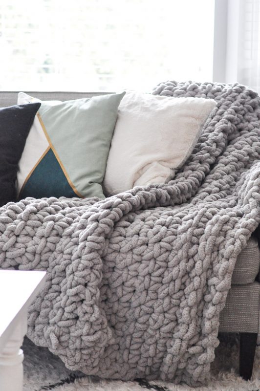 Crocheted Chunky Throw Blanket Suburble